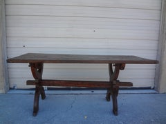 18th Century Italian Walnut Trestle Table