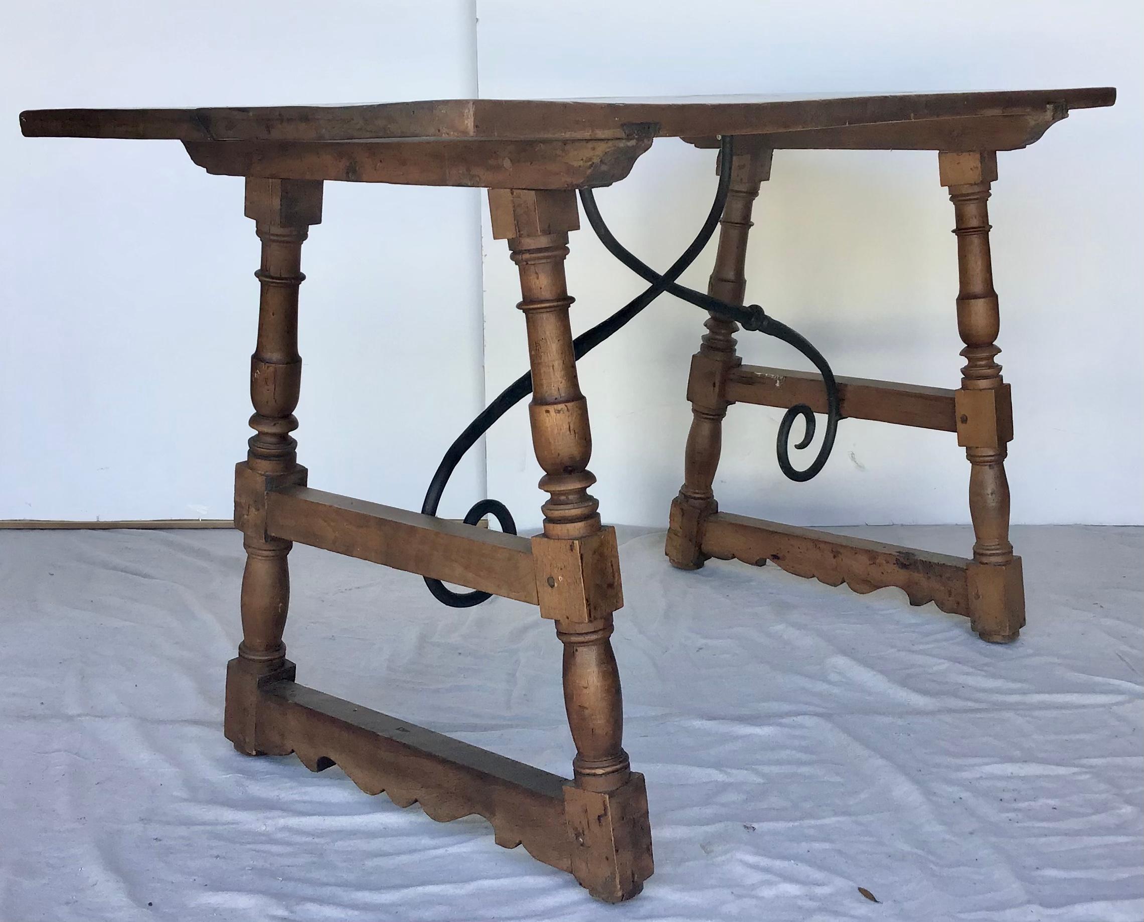 Baroque 18th Century Italian Walnut Trestle Table