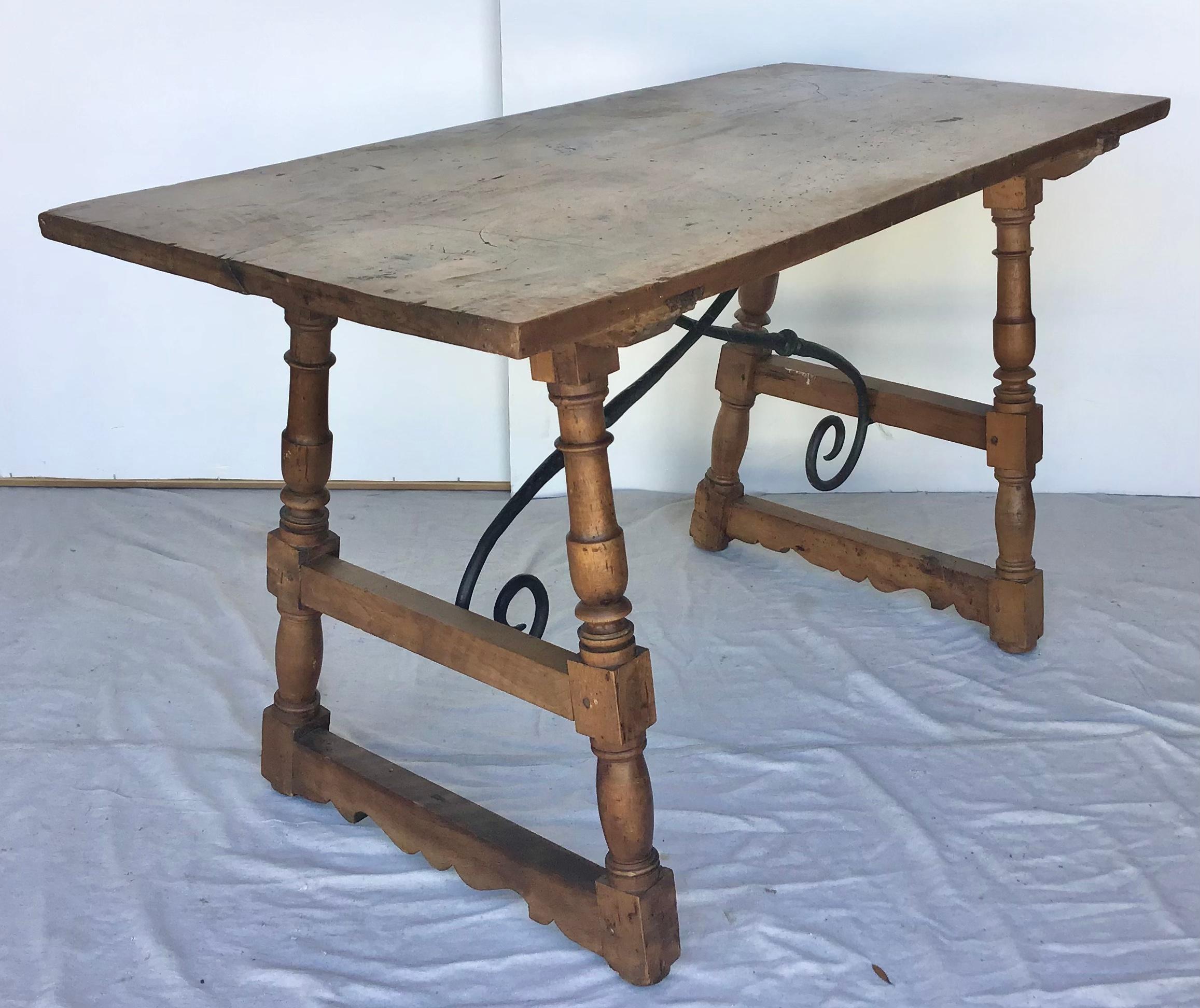 18th Century Italian Walnut Trestle Table In Good Condition In Bradenton, FL