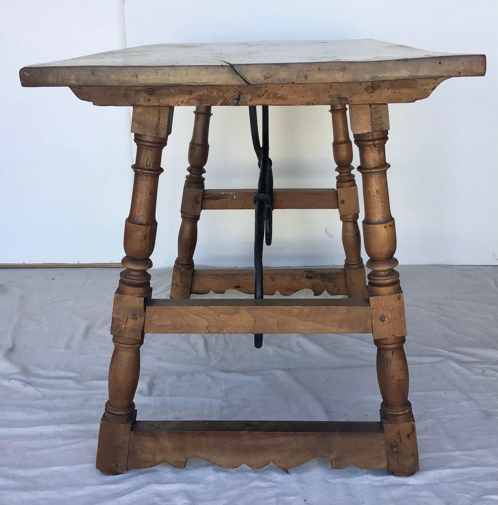 18th Century and Earlier 18th Century Italian Walnut Trestle Table