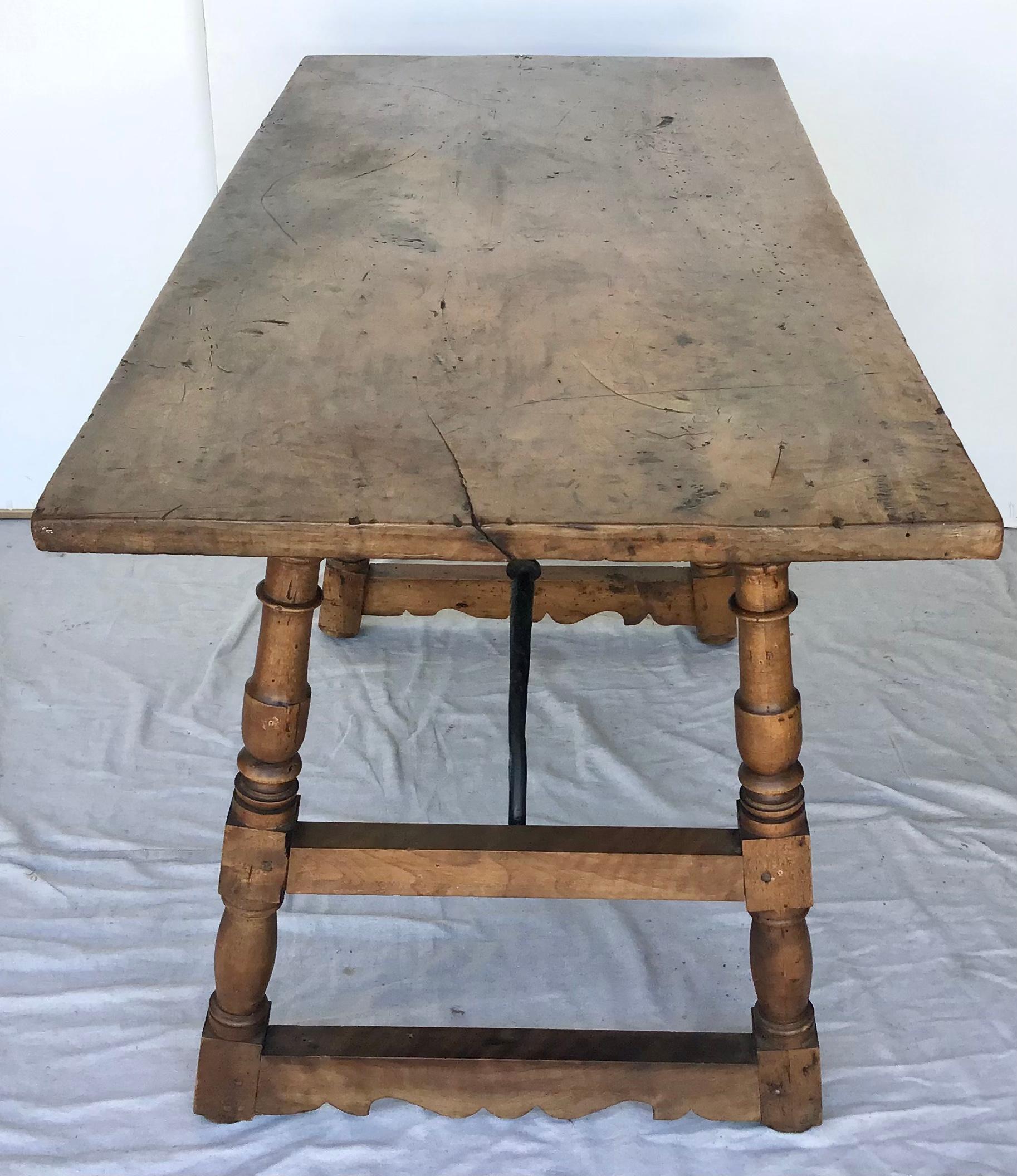 18th Century Italian Walnut Trestle Table 1