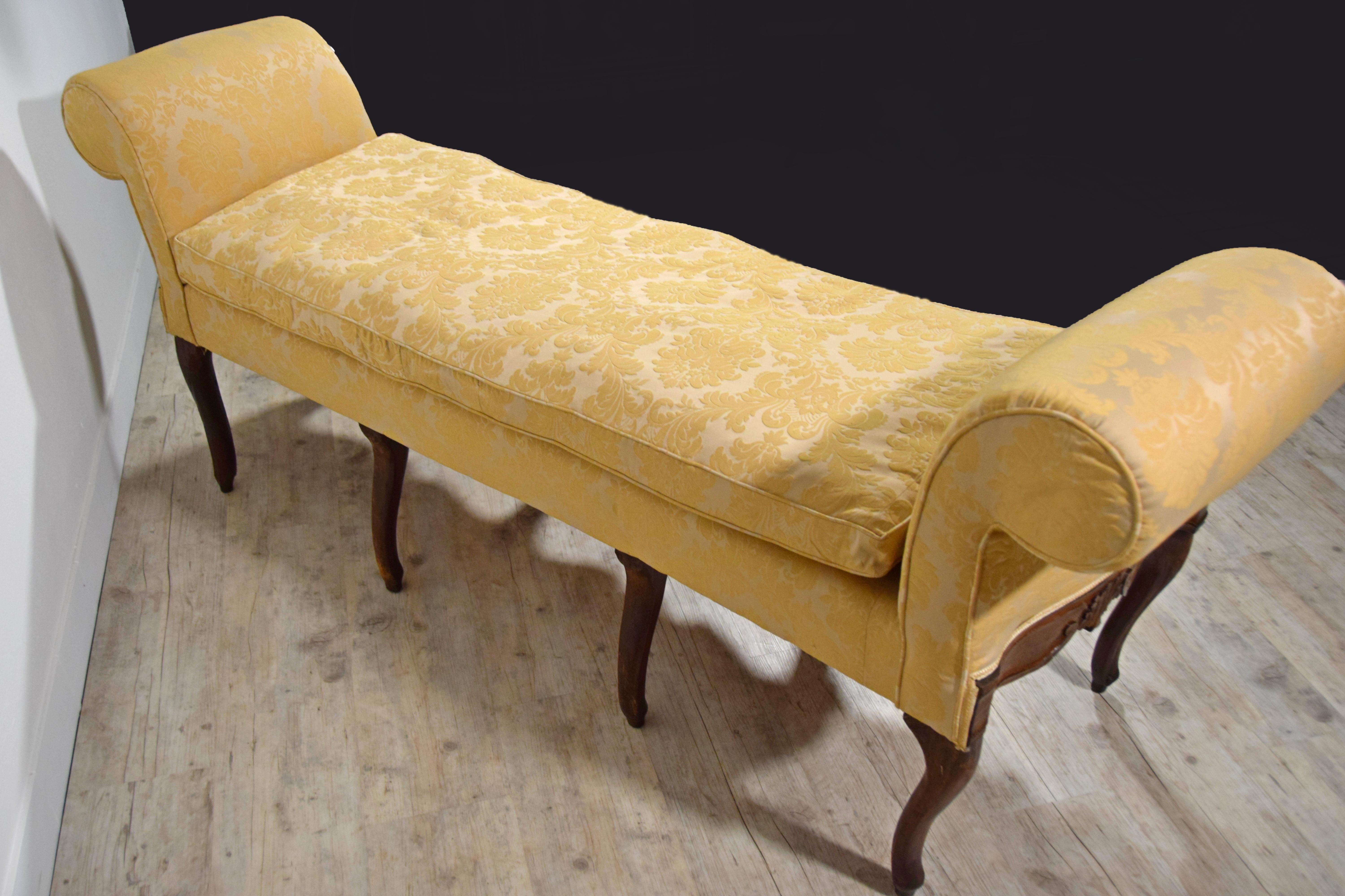 18th Century, Italian Walnut Wood Bench 12