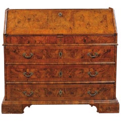 18th Century, Italian Walnut Wood Bureau Chest of Drawer