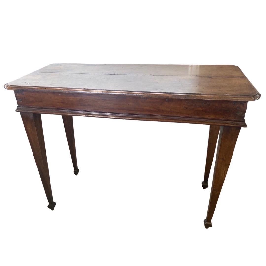 Hand-Carved 18th Century Italian Walnut Writing Desk / Console Table