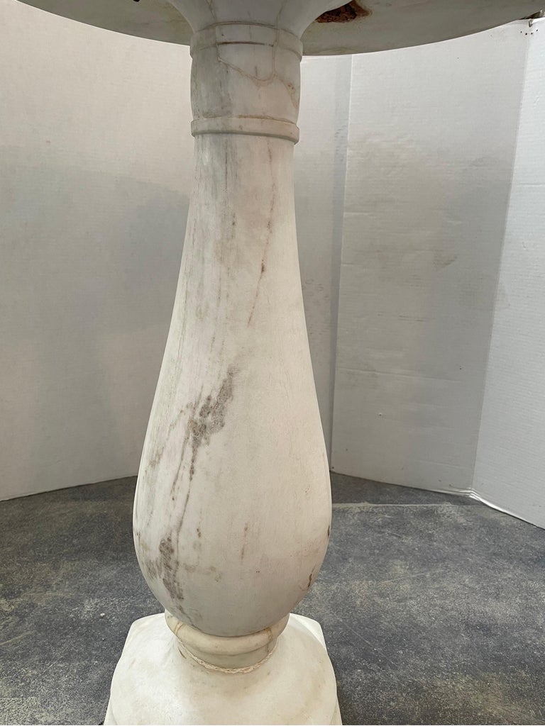 18th Century Italian White Carrara Marble Pedestal Table For Sale at ...