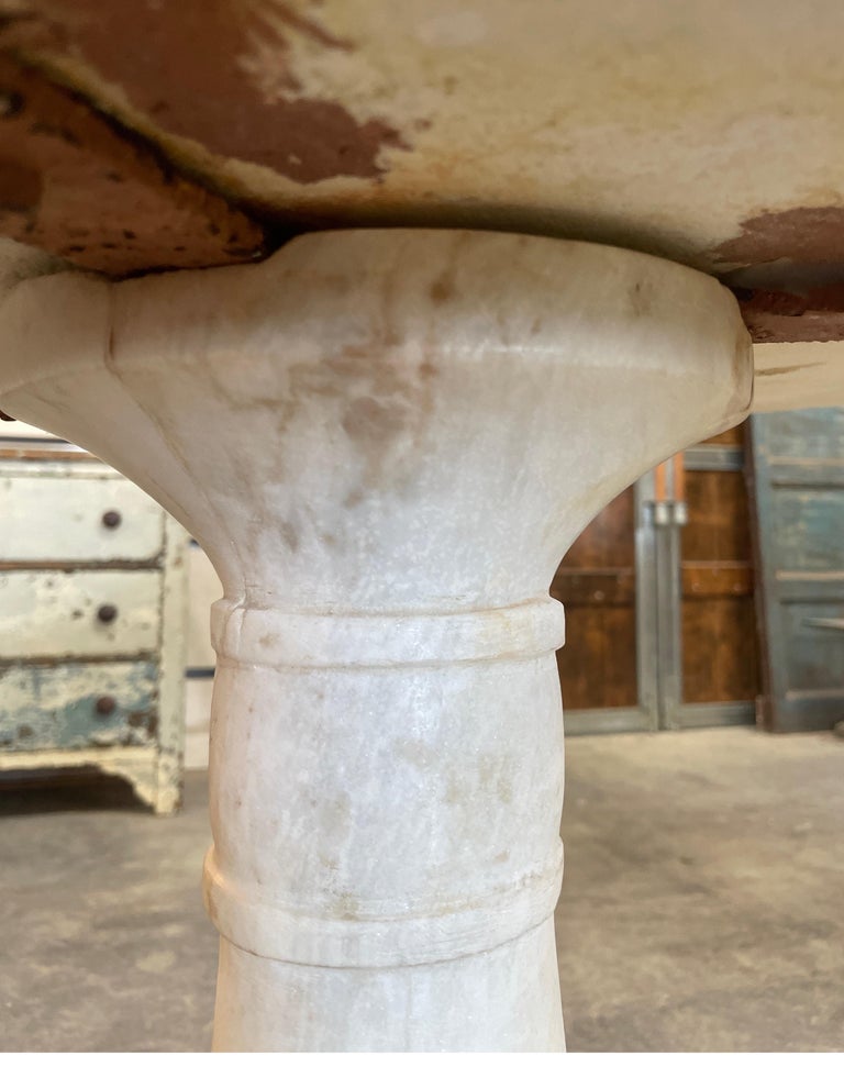 18th Century Italian White Carrara Marble Pedestal Table For Sale at ...