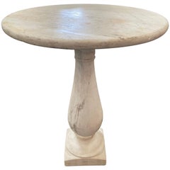 18th Century Italian White Carrara Marble Pedestal Table