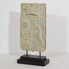 18th Century Italian White Marble Coat of Arms