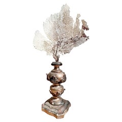 18th Century Italian Wood and Gesso Altar Vase in Rose Silver