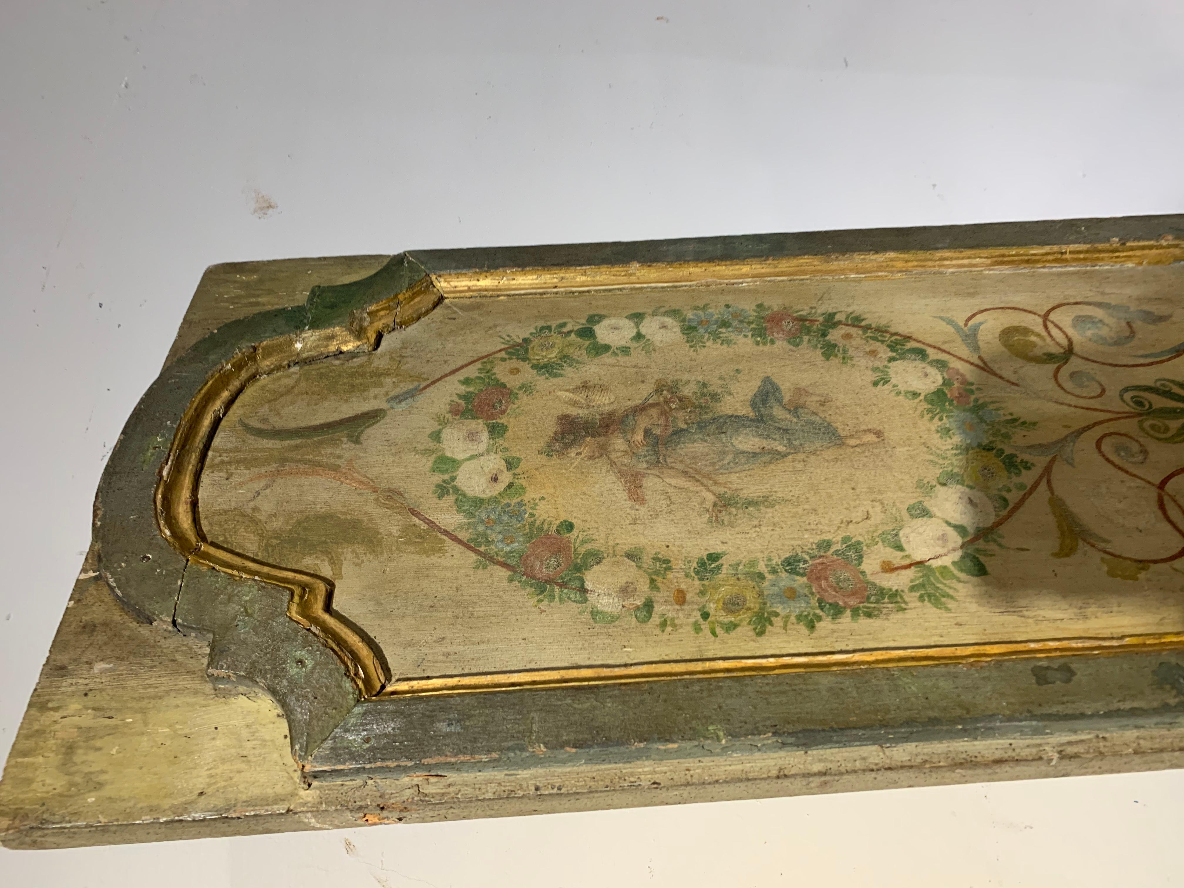 Louis XIV 18th Century Italian Wood Painted Panel For Sale