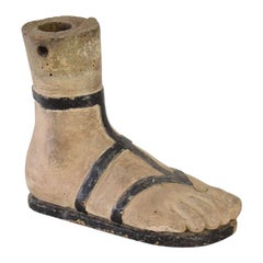 Antique 18th Century Italian Wooden Foot of a Santos