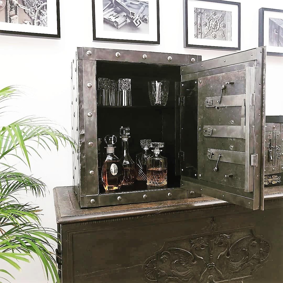 wrought iron bar cabinet