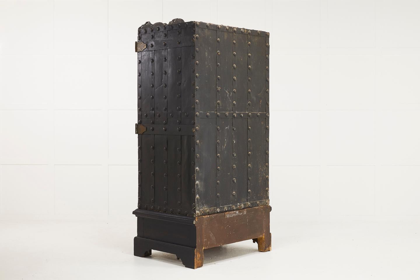 Metal 18th Century Italian Wrought Iron Studded Safe