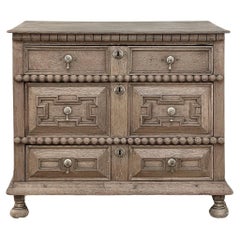 Antique 18th Century Jacobean Chest of Drawers in Stripped Oak
