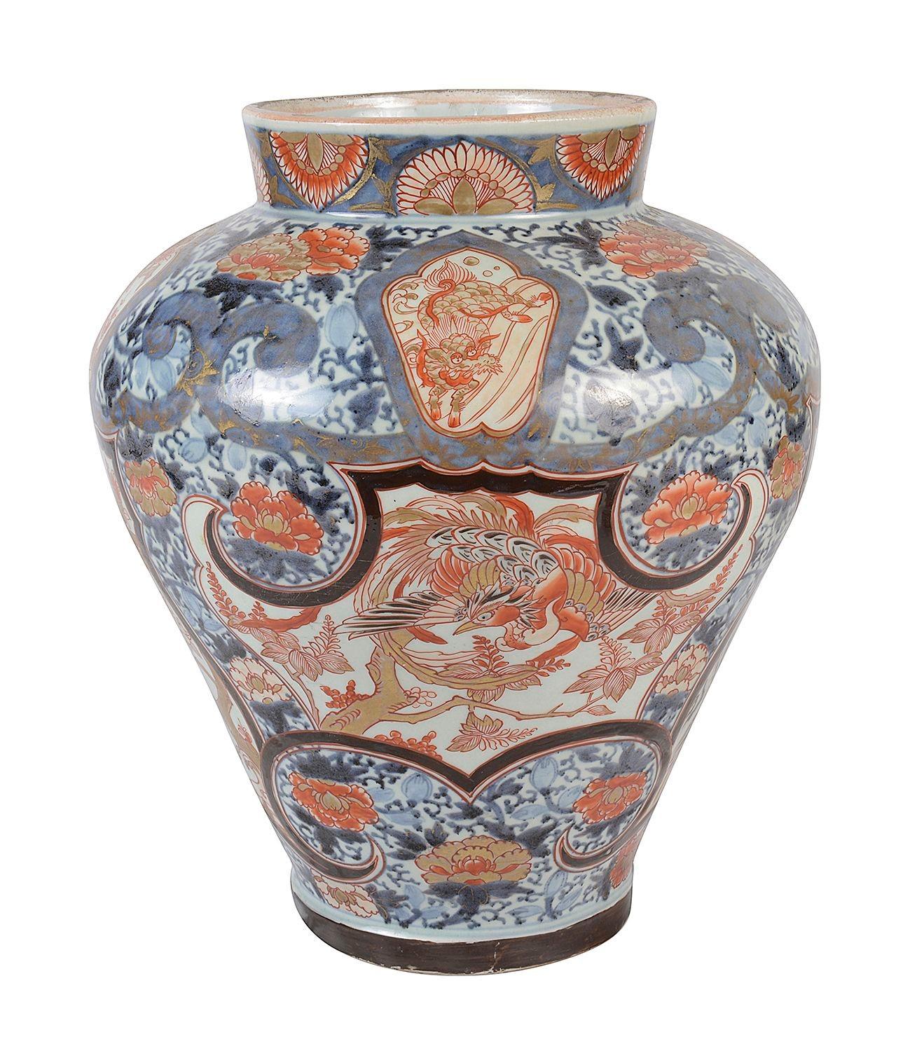 Hand-Painted 18th Century Japanese Arita Imari vase / lamp For Sale