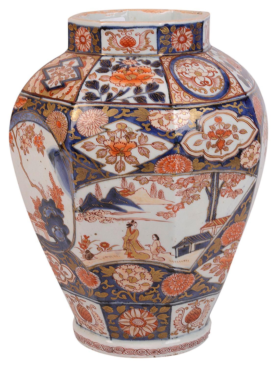 Peint à la main Vase / lampe japonaise Arita Imari du 18ème siècle. en vente
