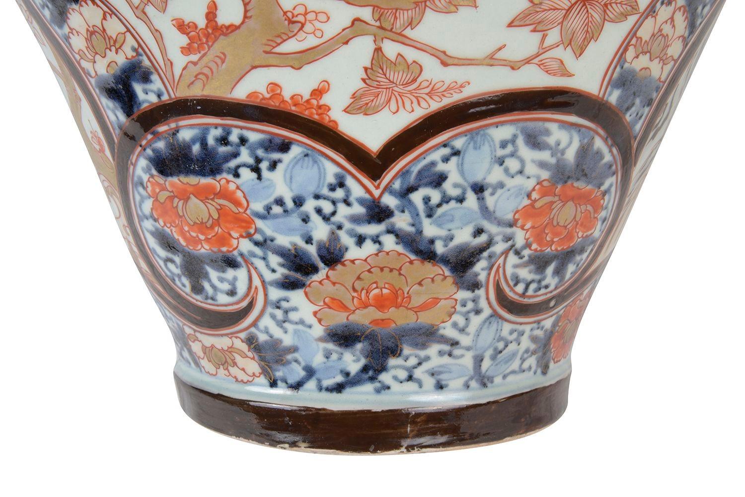 Porcelain 18th Century Japanese Arita Imari vase / lamp For Sale
