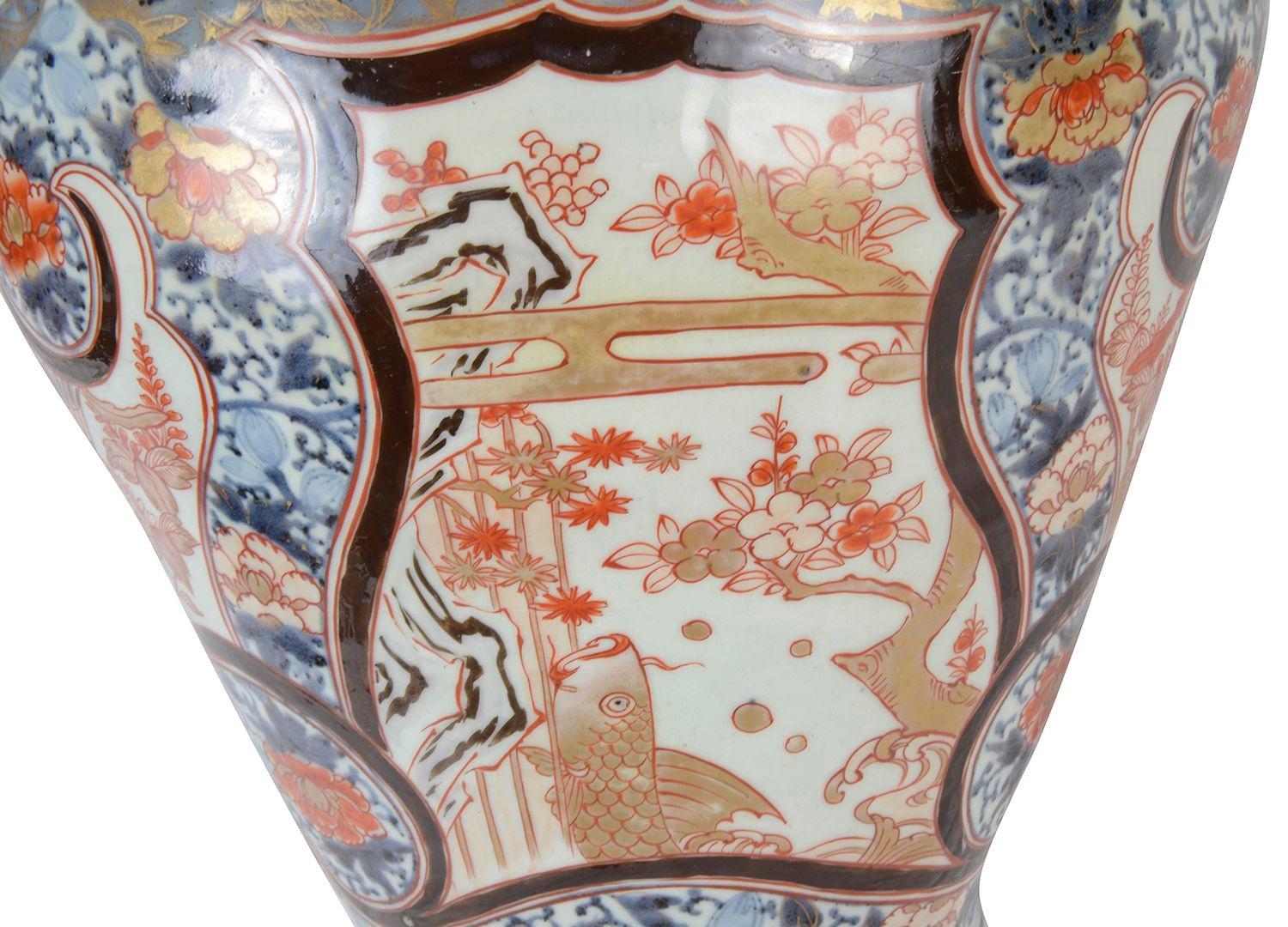 XVIIIe siècle Vase/lampe japonais Arita Imari du 18e siècle en vente