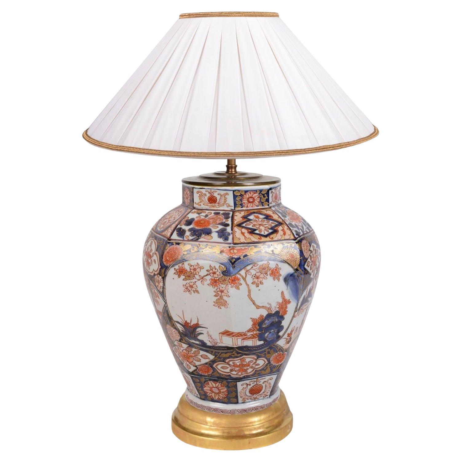 Vase / lampe japonaise Arita Imari du 18ème siècle. en vente