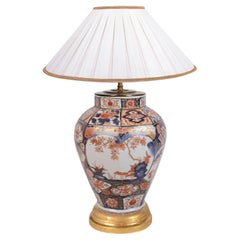 Antique 18th Century Japanese Arita Imari vase / lamp.