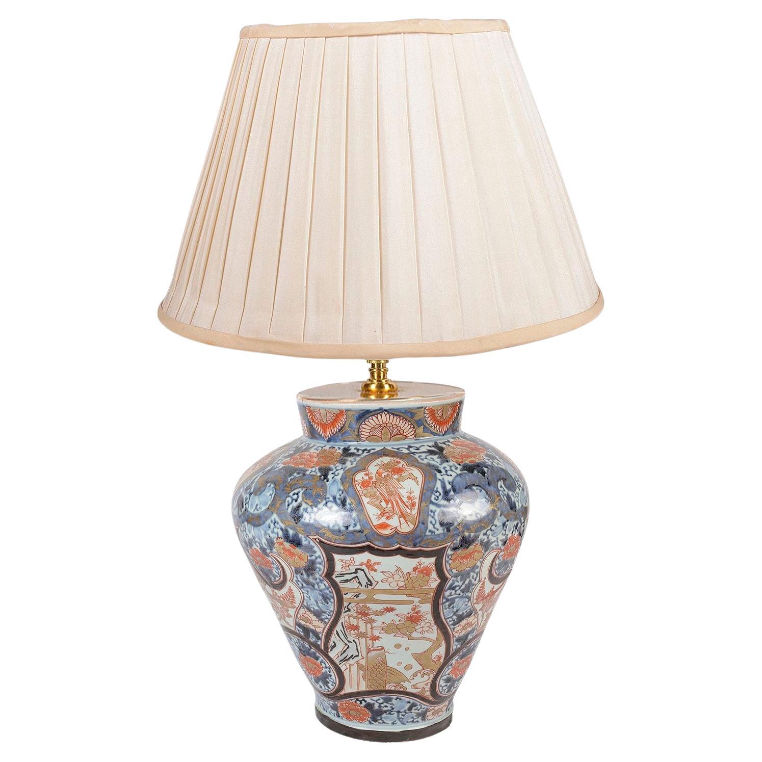 18th Century Japanese Arita Imari vase / lamp For Sale
