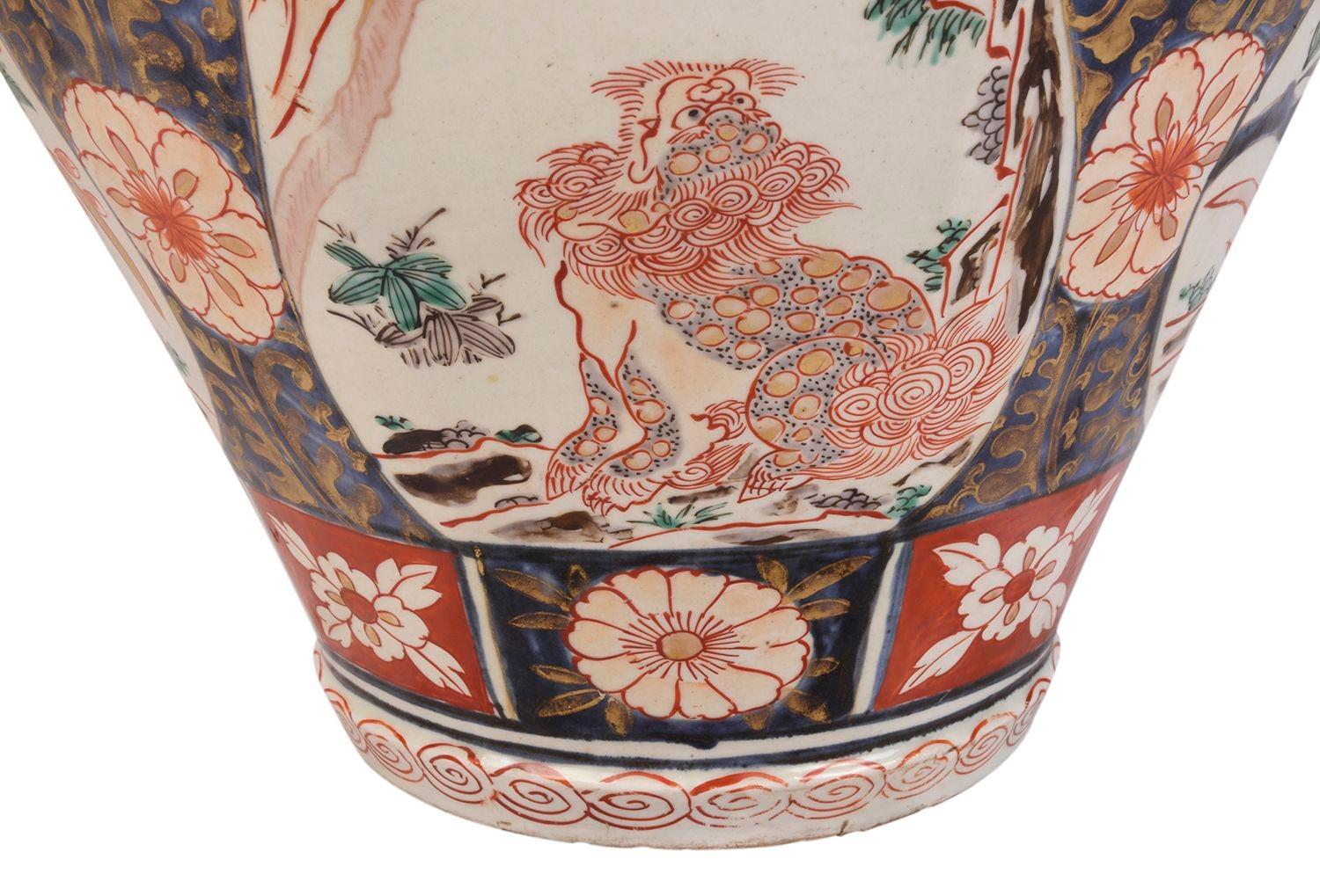 18th Century Japanese Arita porcelain vase / lamp In Good Condition For Sale In Brighton, Sussex