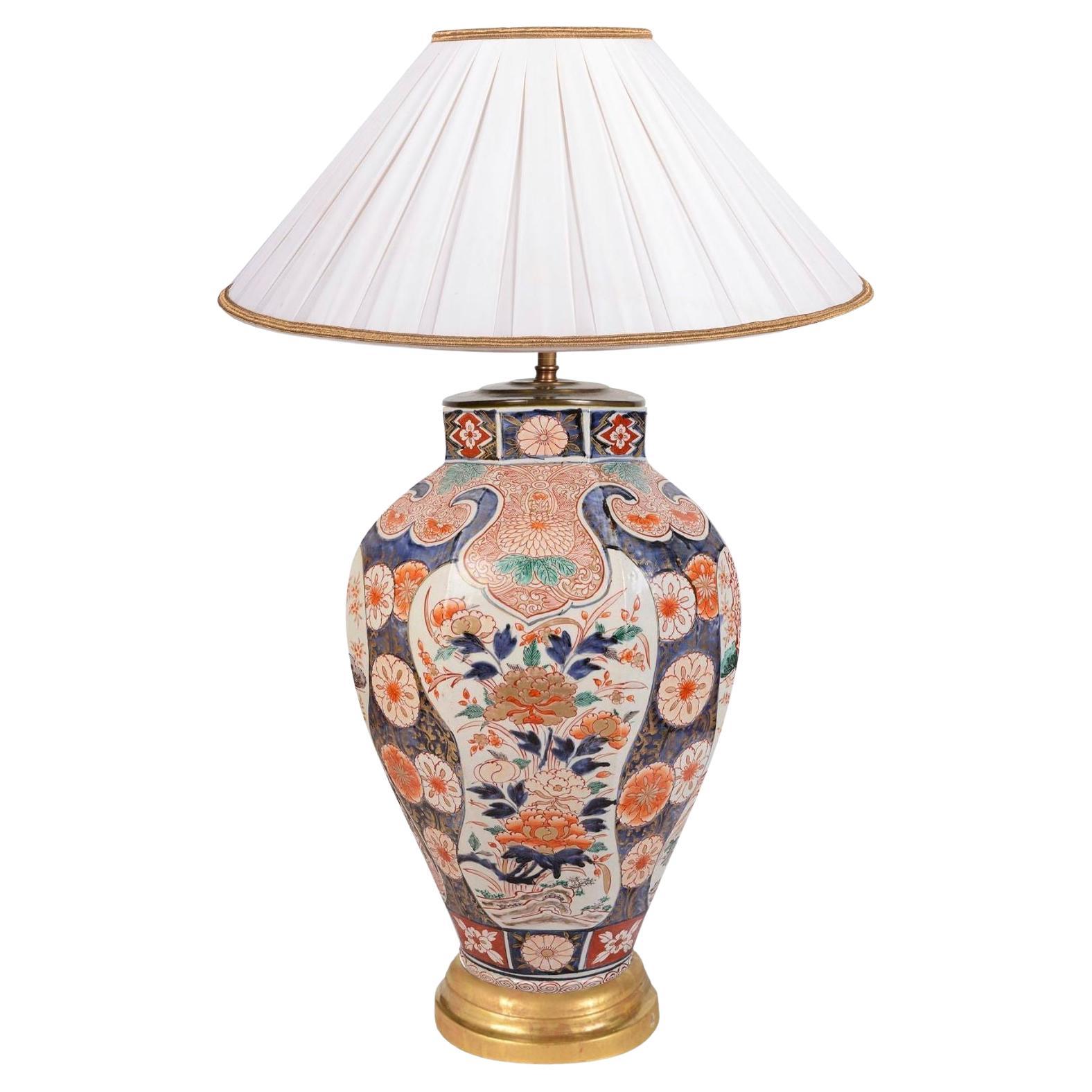 18th Century Japanese Arita porcelain vase / lamp