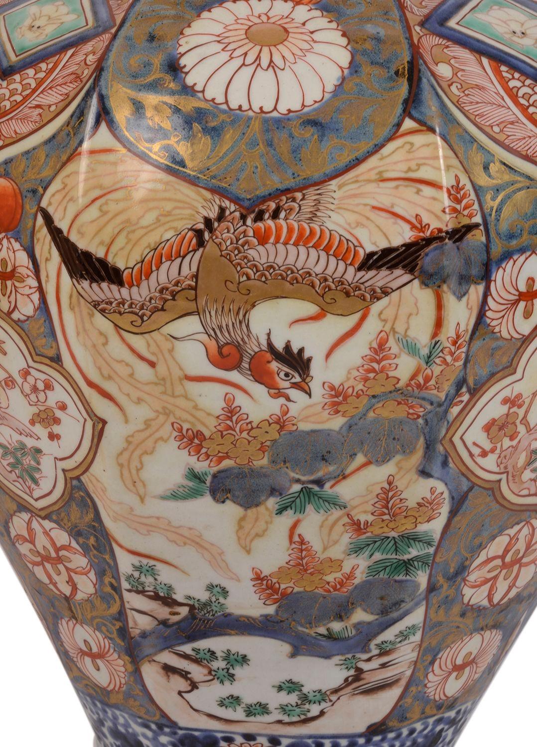 Porcelain 18th Century Japanese Arita porcelain vase / lamp