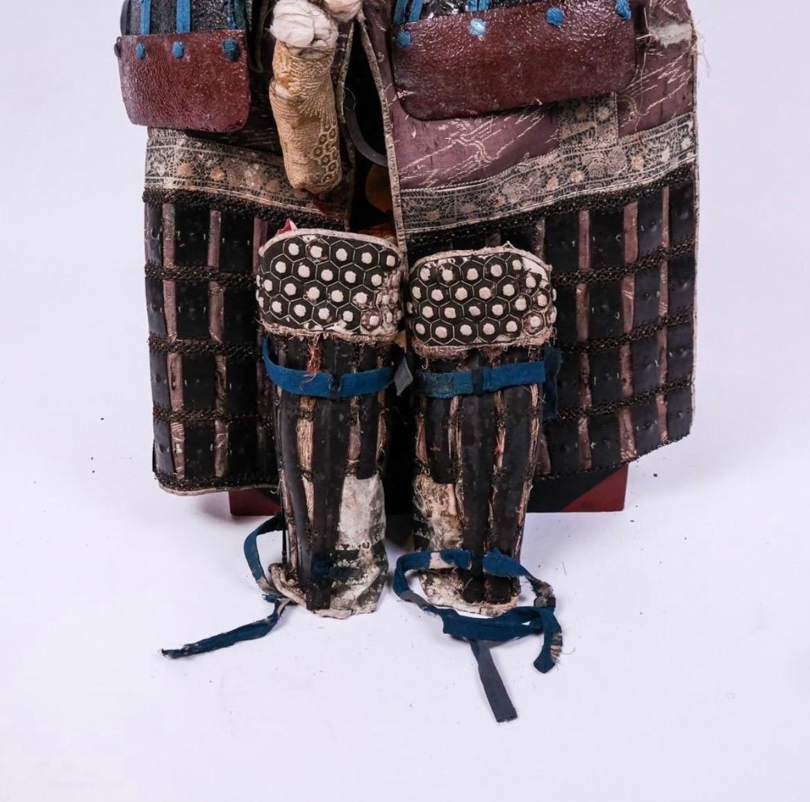 Fabric 18th Century, Japanese Edo Period Lacquer & Chain Mail Suit of Samurai Armor For Sale