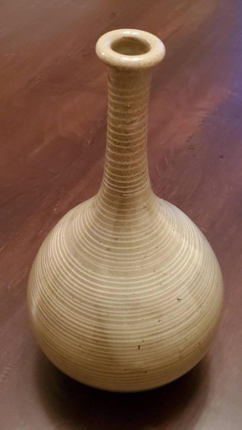 Glazed Scarce Japanese Edo Period Seto Ware Pottery Bottleneck Vase For Sale
