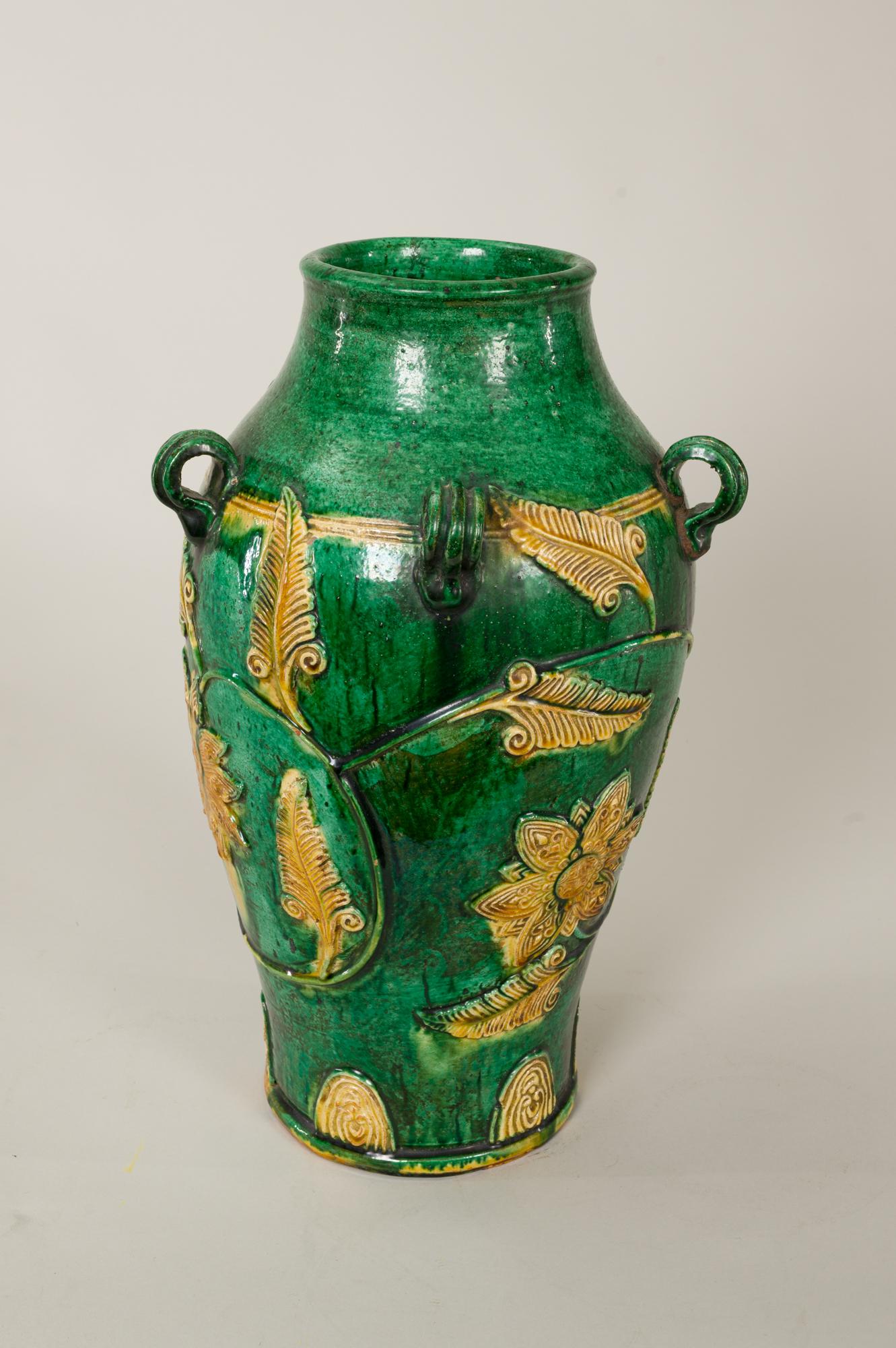 Edo 18th Century Japanese Gennai Ware Vase For Sale