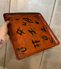 18th Century Japanese Negoro Lacquer Tray