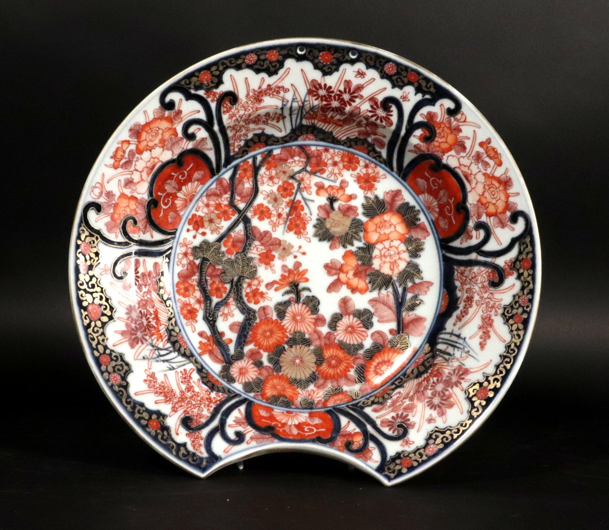 Cuenco de Barbero Imari de Porcelana Japonesa del Siglo XVIII Georgiano en venta