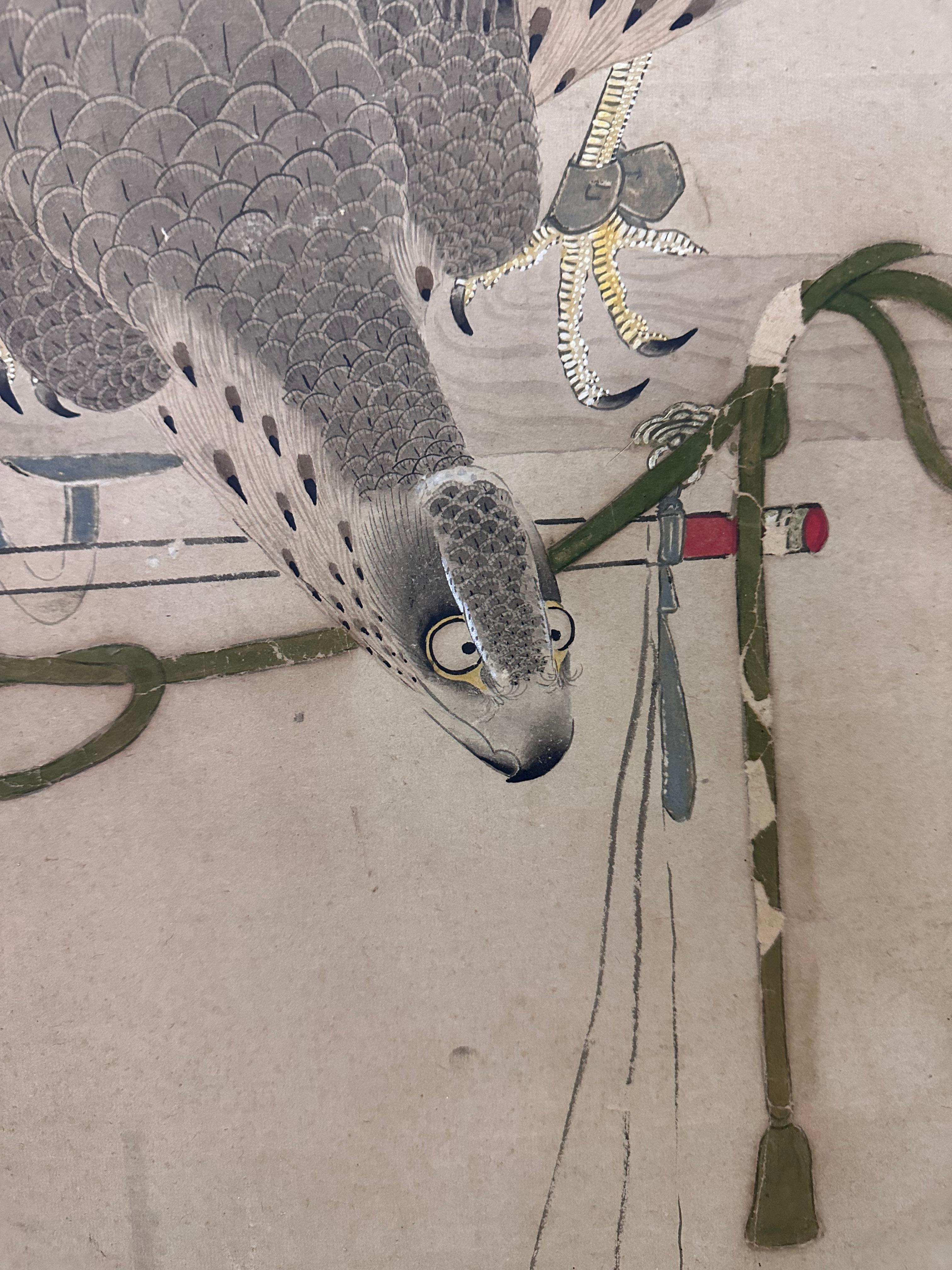 18th Century Japanese Screen: Takagari ( Hawk Falconary ) 3