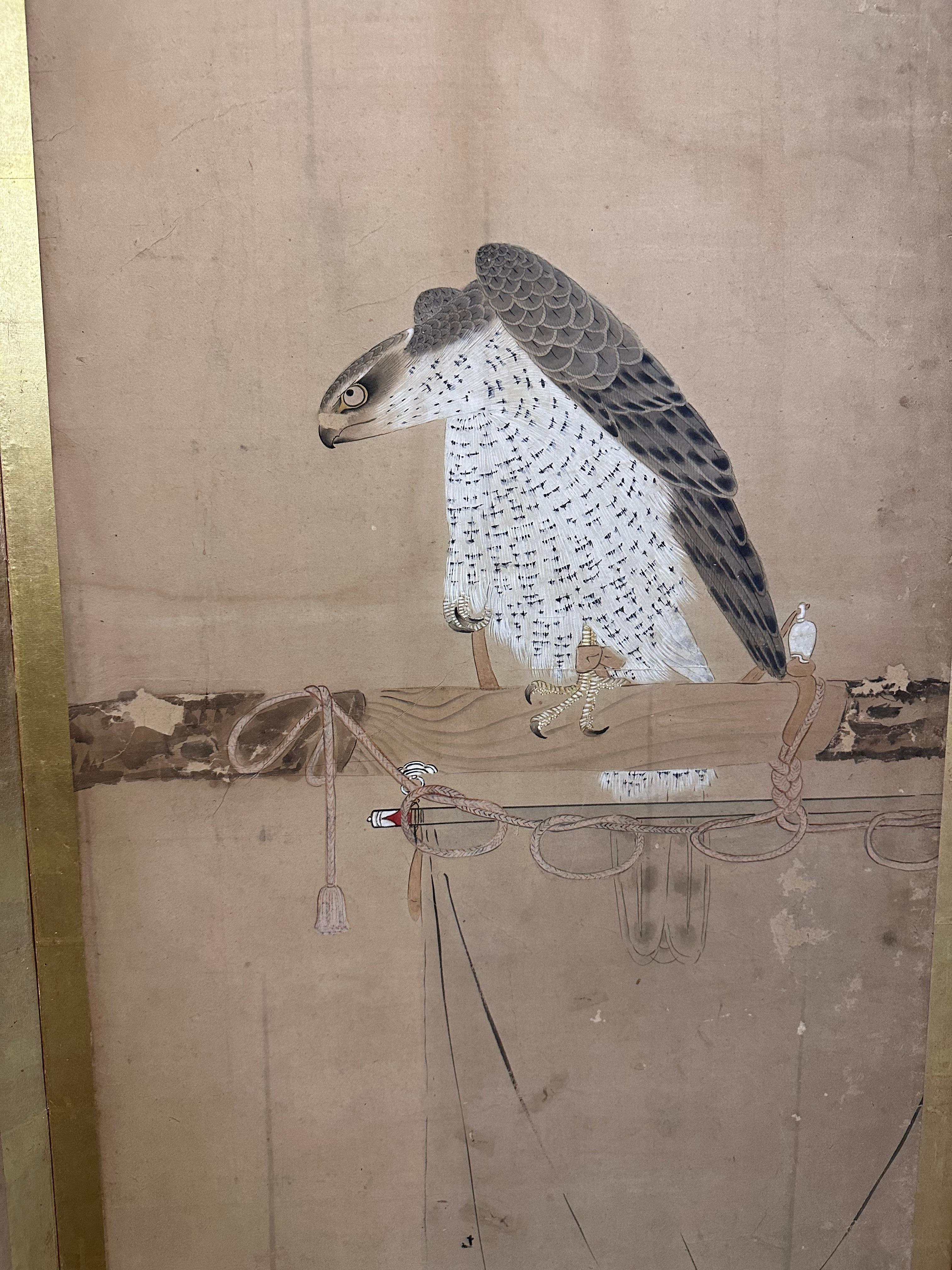18th Century Japanese Screen: Takagari ( Hawk Falconary ) 4