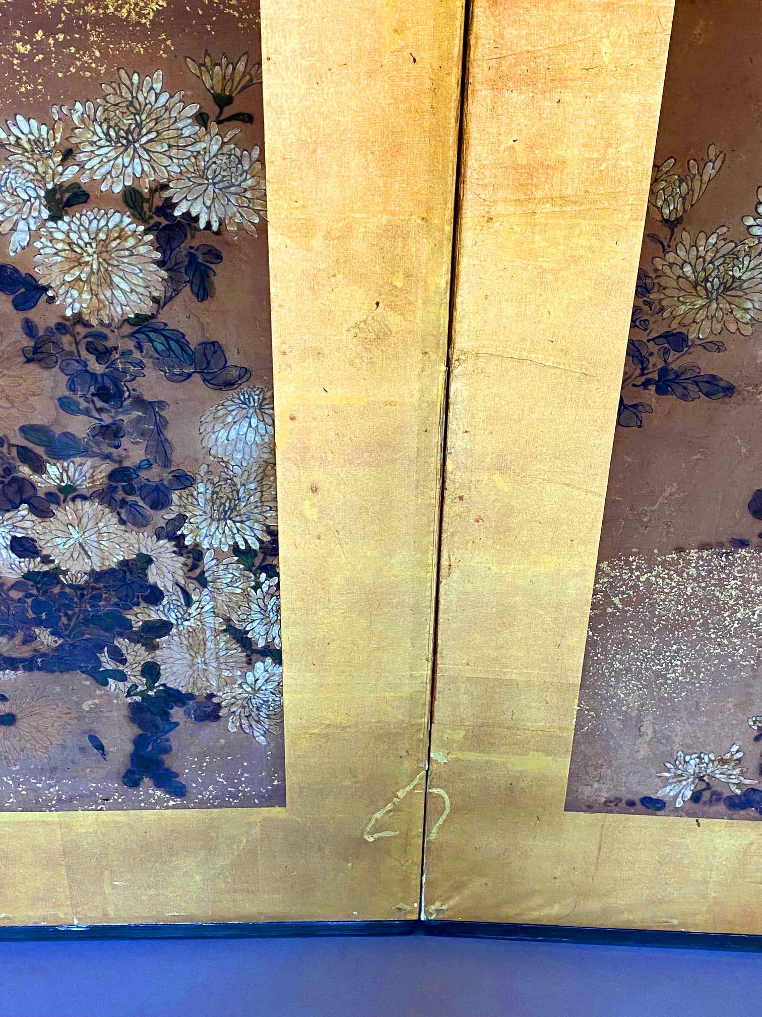 Early 19th Century Japanese Screen with Flowers 2