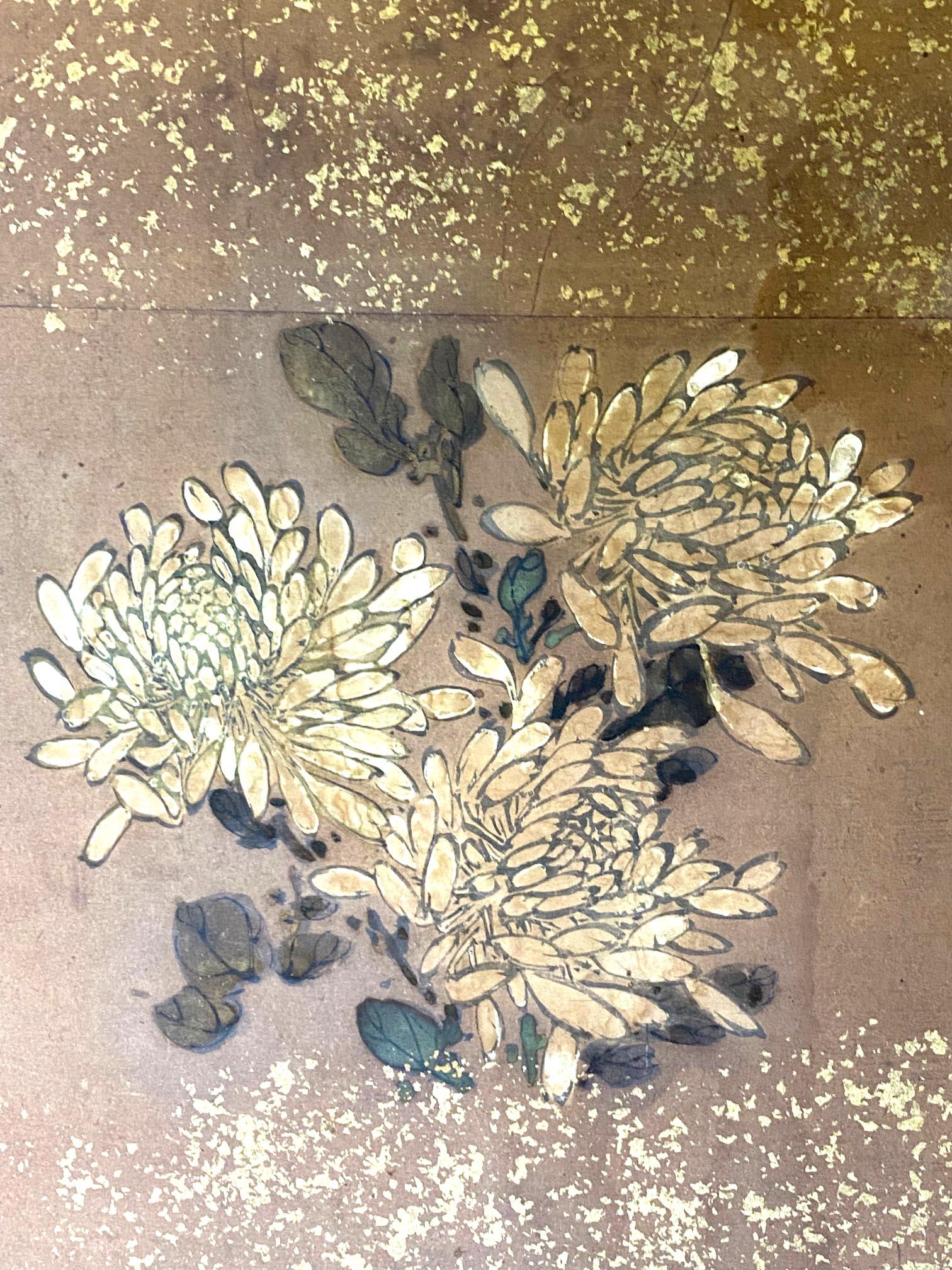 Early 19th Century Japanese Screen with Flowers 4