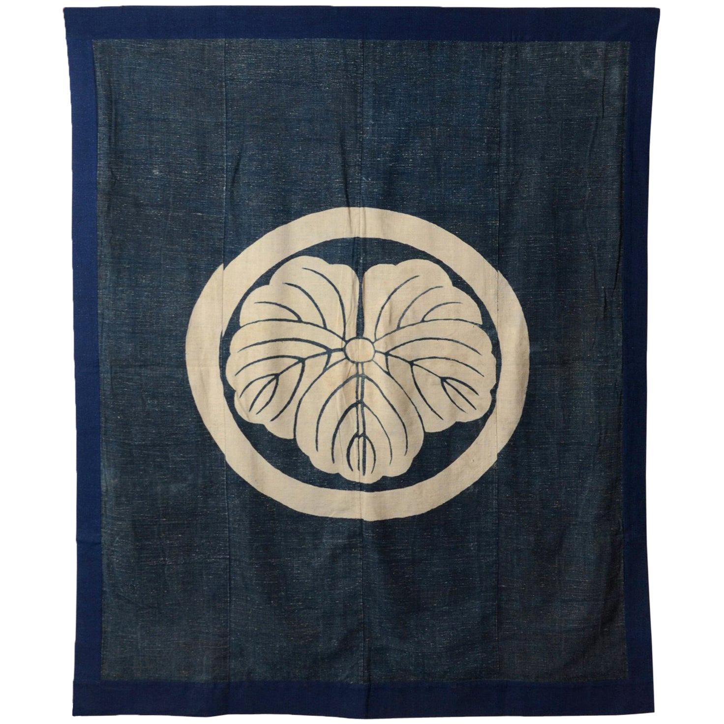 18th Century Japanese Tsutsugaki Indigo Futon Cover