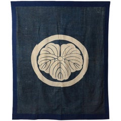 Antique 18th Century Japanese Tsutsugaki Indigo Futon Cover