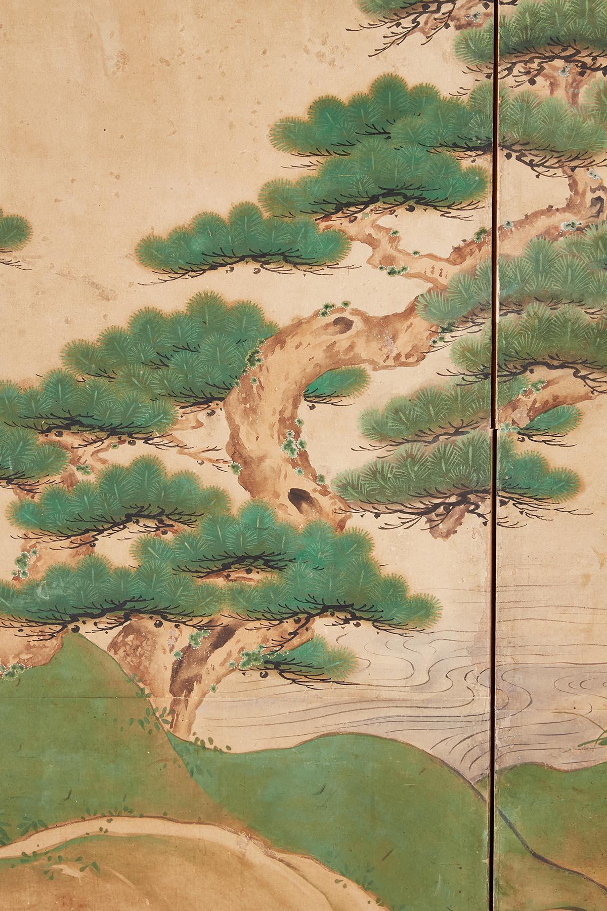 18th Century Japanese Two-Panel Kano School Screen 5