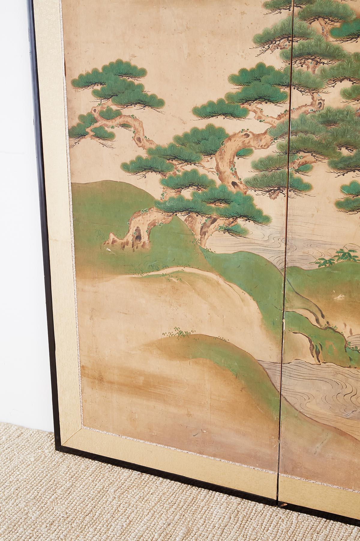 18th Century Japanese Two-Panel Kano School Screen 1