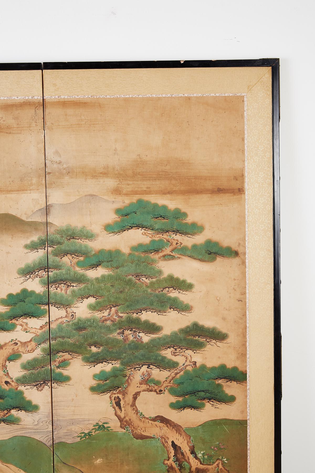 18th Century Japanese Two-Panel Kano School Screen 2