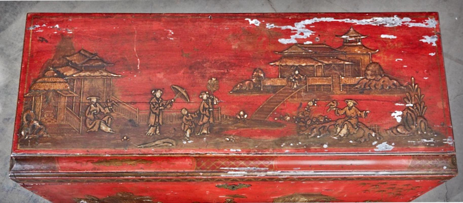 Chinoiserie/Japanischer Koffer oder Kommode, 18. Jahrhundert im Angebot 9