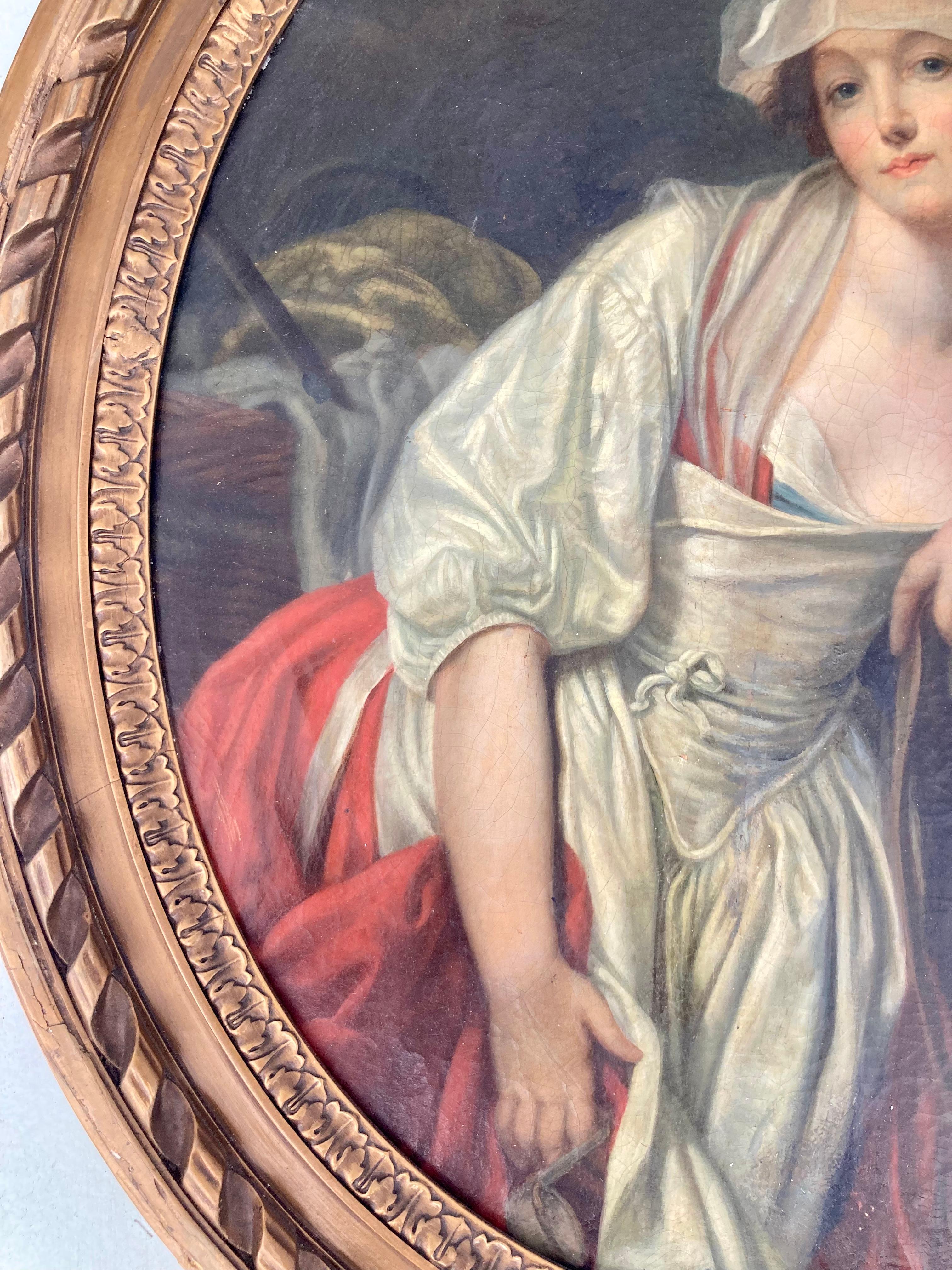 Peinture de maître française du 18e siècle de style Jean-Baptiste Greuze 3