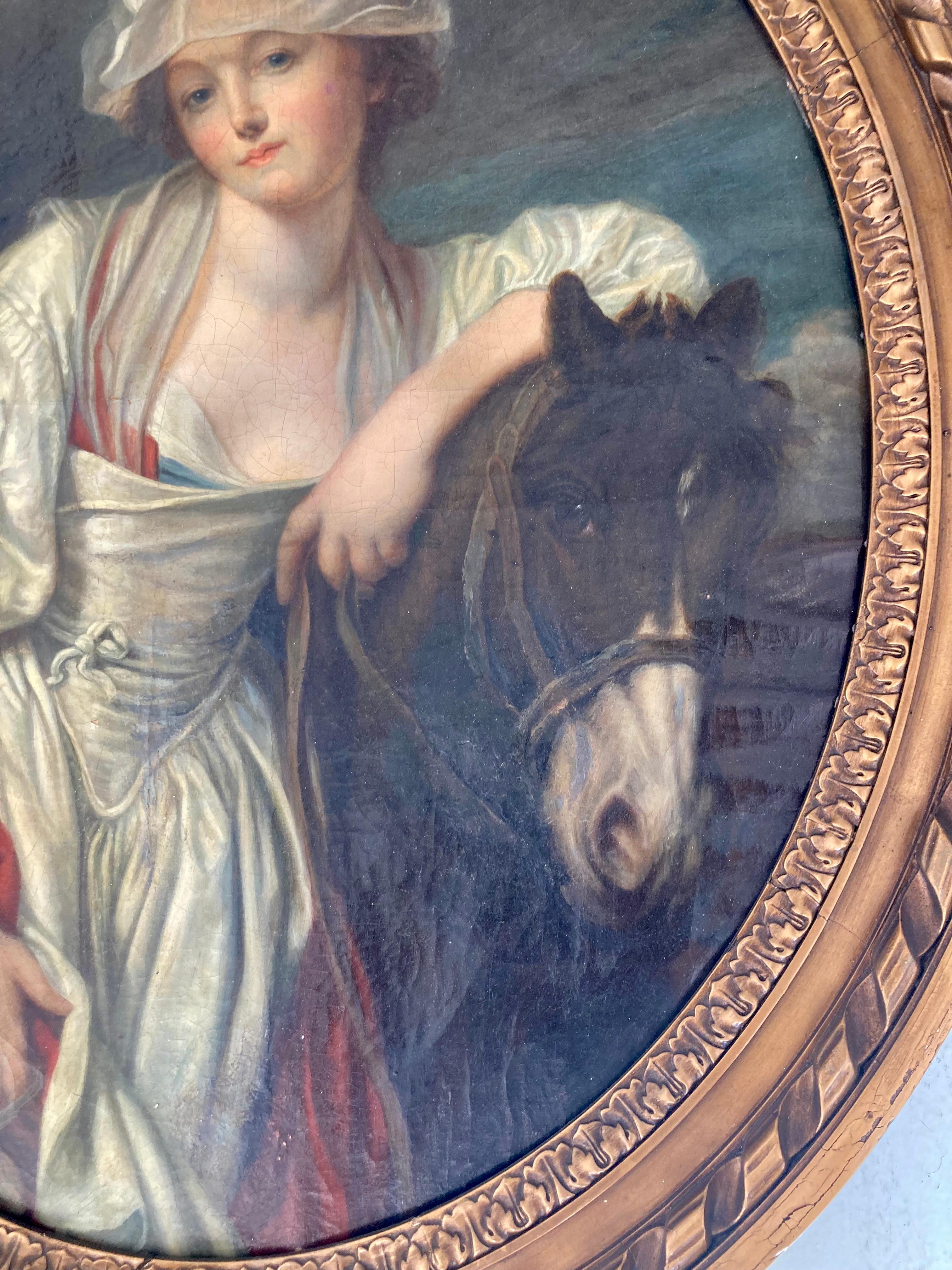 Toile Peinture de maître française du 18e siècle de style Jean-Baptiste Greuze