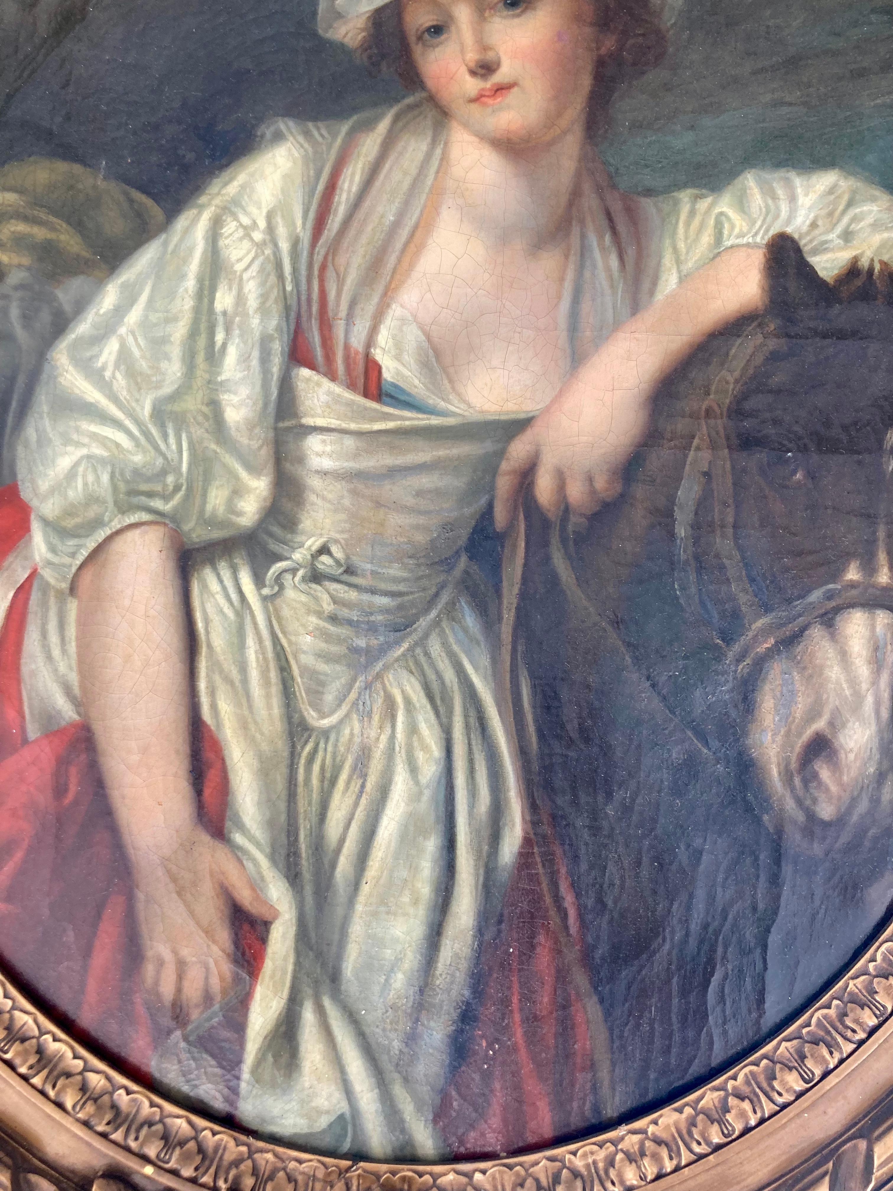Peinture de maître française du 18e siècle de style Jean-Baptiste Greuze 1