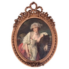 18th Century Jean-Baptiste Greuze Style French Old Master Painting
