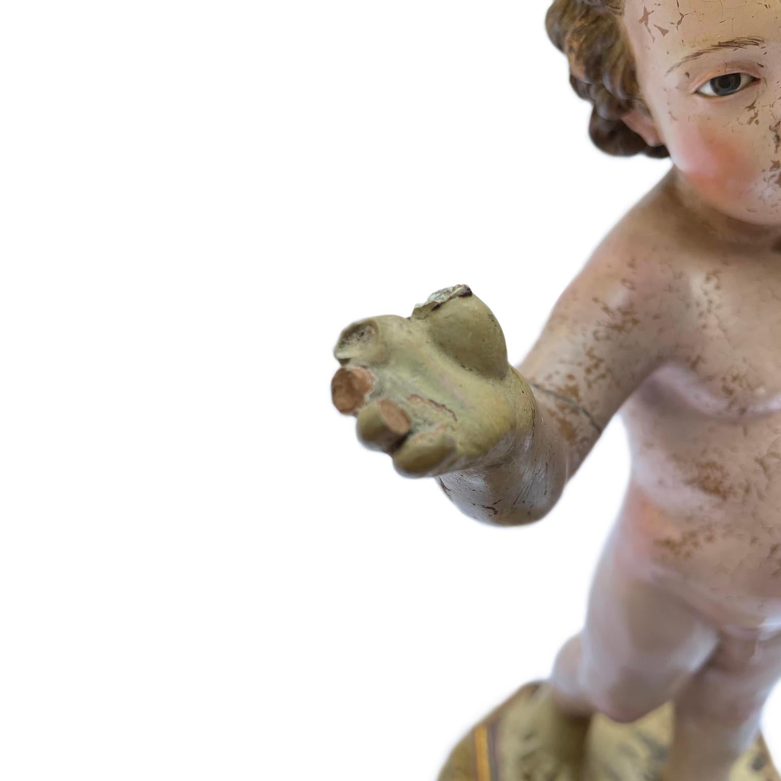 18th Century Jesus Child Terracotta Figure Holy Devotional Italian Art For Sale 5