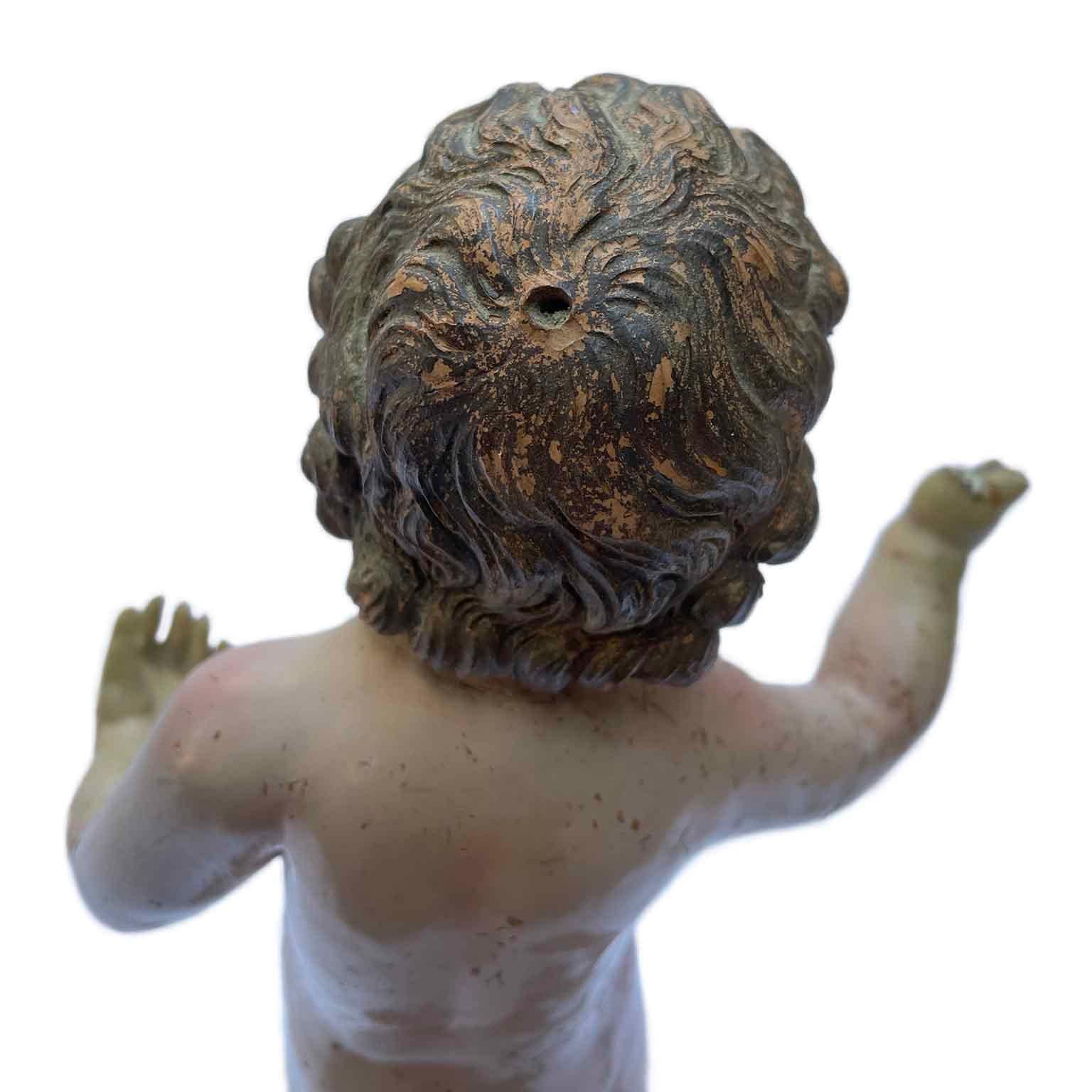 18th Century Jesus Child Terracotta Figure Holy Devotional Italian Art For Sale 4