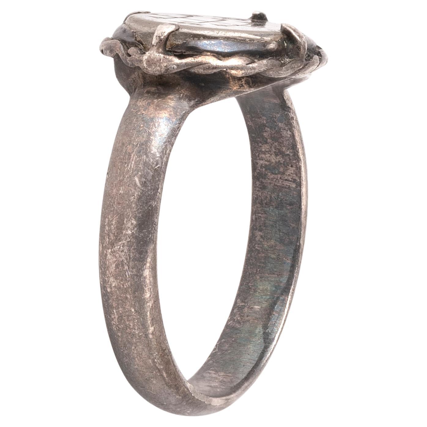 Anillo calcográfico de cristal de roca judío del siglo XVIII Neoclásico en venta